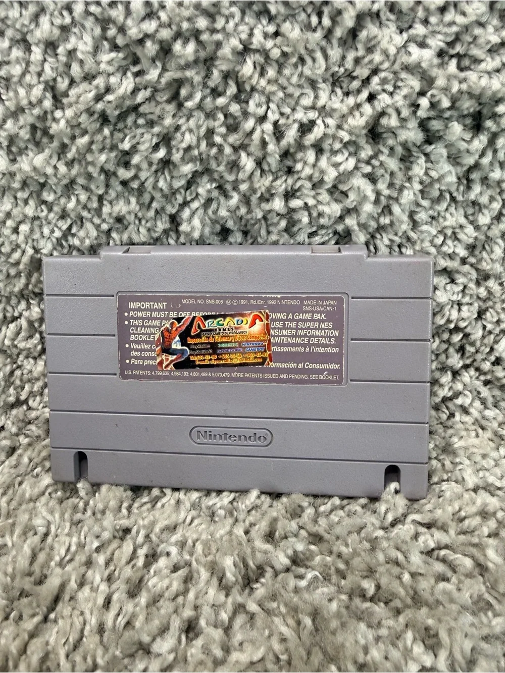 NBA Jam Super Nintendo Gray Game Cartridge